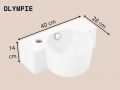 Left Wall-Mounted Washbasin 40 cm Glossy White OLYMPIE