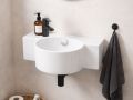 Left Wall-Mounted Washbasin 40 cm Glossy White OLYMPIE