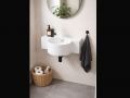 Left Wall-Mounted Washbasin 40 cm Glossy White OLYMPIE