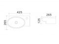 Wall washbasin 42.5 x 26.5 cm Glossy white ASTOPIA RIGHT