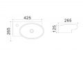Wall washbasin 42.5 x 26.5 cm Glossy white ASTOPIA LEFT