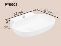Wall-Mounted / Countertop Washbasin 57 cm Glossy White PYRGOS