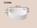 Right Wall-Mounted / Countertop Washbasin 42 cm Glossy White STERNA RIGHT