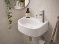 Right Wall-Mounted / Countertop Washbasin 42 cm Glossy White STERNA RIGHT