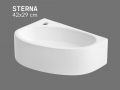 Left Wall-Mounted / Countertop Washbasin 42 cm Glossy White STERNA LEFT