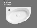 Left Wall-Mounted / Countertop Washbasin 42 cm Glossy White STERNA LEFT