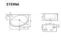 Left Wall-Mounted / Countertop Washbasin 42 cm Glossy White STERNA LEFT