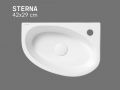 Right Wall-Mounted / Countertop Washbasin 42 cm Glossy White STERNA RIGHT