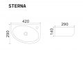 Right Wall-Mounted / Countertop Washbasin 42 cm Glossy White STERNA RIGHT