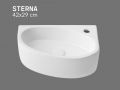 Right Wall-Mounted / Countertop Washbasin 42 cm Glossy White STERNA RIGHT