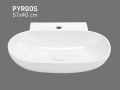 Wall-Mounted / Countertop Washbasin 57 cm Glossy White PYRGOS