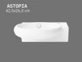 Wall washbasin 42.5 x 26.5 cm Glossy white ASTOPIA RIGHT