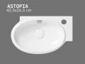 Wall washbasin 42.5 x 26.5 cm Glossy white ASTOPIA RIGHT