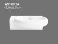 Wall washbasin 42.5 x 26.5 cm Glossy white ASTOPIA LEFT