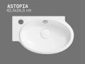 Wall washbasin 42.5 x 26.5 cm Glossy white ASTOPIA LEFT