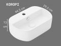 Wall-Mounted or Countertop Washbasin 44.5 cm Glossy White KOROPI Design