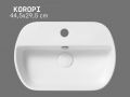 Wall-Mounted or Countertop Washbasin 44.5 cm Glossy White KOROPI Design