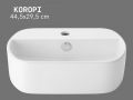 Wall-Mounted or Countertop Washbasin 44.5 cm Glossy White KOROPI Design