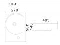 Wall-Mounted 40,5 cm Ceramic Hand Basin Glossy White Compact Sink ITEA LEFT