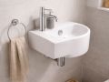 Wall-Mounted 40,5 cm Ceramic Hand Basin Glossy White Compact Sink ITEA LEFT