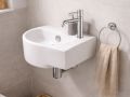 Wall-Mounted 40,5 cm Ceramic Hand Basin Glossy White Compact Sink ITEA RIGHT