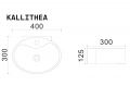 40 cm Oval Glossy White Hand Basin Wall-Mounted or Countertop KALLITHEA