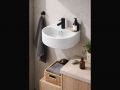 40 cm Oval Glossy White Hand Basin Wall-Mounted or Countertop KALLITHEA