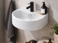 40 cm Oval Glossy White Hand Basin Wall-Mounted or Countertop KALLITHEA