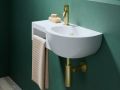 62,5 cm Wall-Mounted Glossy White Hand Basin with Side Shelf SOFIKO