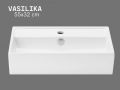 Wall-Mounted Ceramic Basin 55 cm Glossy White Rectangular Design VASILIKA