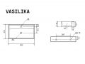 Wall-Mounted Ceramic Basin 55 cm Glossy White Rectangular Design VASILIKA