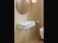 Wall-Mounted Ceramic Basin 55 cm Glossy White Rectangular Design VASILIKA