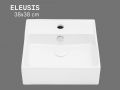 ELEUSIS 38x38 cm White Square Hand Basin Wall-Mounted or Countertop