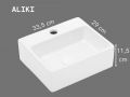 Wall-Mounted Rectangular Ceramic Basin I 33,5 cm Glossy White ALIKI