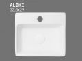 Wall-Mounted Rectangular Ceramic Basin I 33,5 cm Glossy White ALIKI