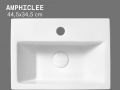 Wall-Mounted / Countertop Washbasin 44.5 cm Glossy White AMPHICLEE