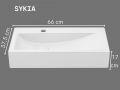 66 cm Glossy White Ceramic Washbasin - Rectangular Designer Basin Wall-Mounted or Countertop SYKIA