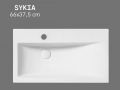 66 cm Glossy White Ceramic Washbasin - Rectangular Designer Basin Wall-Mounted or Countertop SYKIA