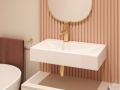 66 cm Glossy White Ceramic Washbasin - Rectangular Designer Basin Wall-Mounted or Countertop SYKIA