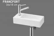 Suspended Ceramic Hand Wash 36x18cm | FRANCFORT 36 GAUCHE