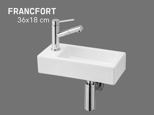 Suspended Ceramic Hand Wash 36x18cm | FRANCFORT 36 GAUCHE