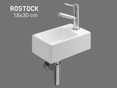 Hand basin narrow wc 18x30 cm ceramic | ROSTOCK DROITE
