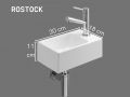 Hand basin narrow wc 18x30 cm ceramic | ROSTOCK DROITE