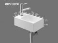 Hand basin narrow wc 18x30 cm ceramic | ROSTOCK GAUCHE