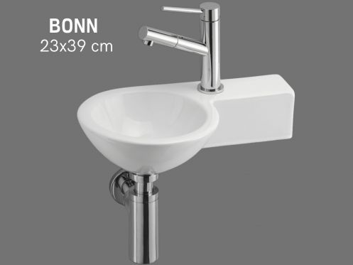 Ceramic round handwashing machine, suspended 23x39 cm BONN DROITE