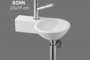 Ceramic round handwashing machine, suspended 23x39 cm BONN GAUCHE