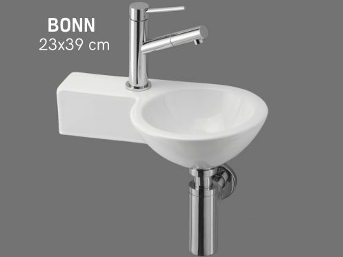 Ceramic round handwashing machine, suspended 23x39 cm BONN GAUCHE