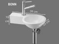Ceramic round handwashing machine, suspended 23x39 cm BONN GAUCHE