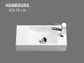 Hand washers Design 40x18 cm hanging white resin | HAMBOURG DROITE