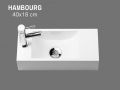 Hand washers Design 40x18 cm hanging white resin | HAMBOURG GAUCHE